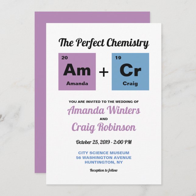 Periodic Table of the Elements Invitation (Front/Back)