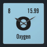 Periodic Table of the Elements Template Square Wall Clock<br><div class="desc">Customize this nerdy chemistry periodic table of the elements wall clock template. Enter in your favorite element or create your own! Change the chemical element name, symbol, atomic number and atomic mass. Click customize to change the background color or make further edits. Makes an awesome gift idea for the chemist,...</div>