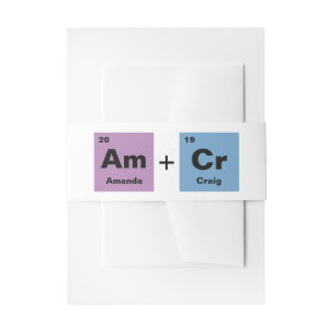 Periodic Table of the Elements Wedding Invitation Belly Band