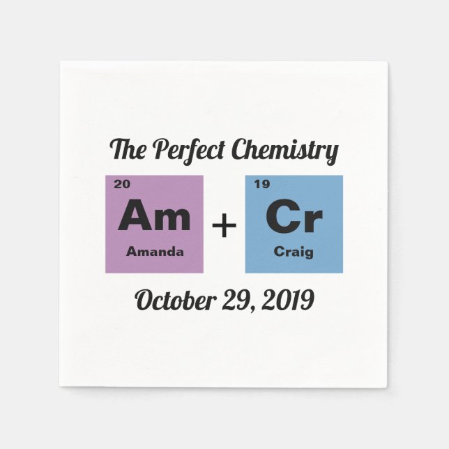 Periodic Table of the Elements Wedding Napkin (Front)