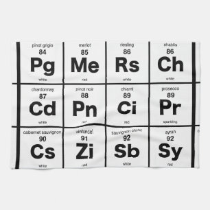 Periodic Table of Wines Tea Towel