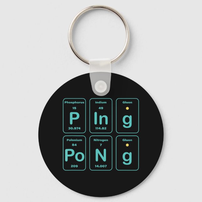 Periodic Table Ping Pong Fun  Key Ring (Front)