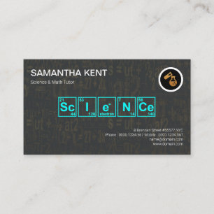 Periodic Table Science Elements Math Formula Cover Business Card