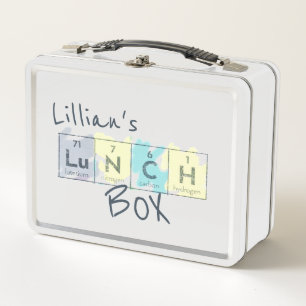 Periodic Table Science Kid Name Crayon "LuNCH" Metal Lunch Box