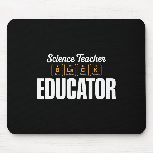 Periodic Table Science Teacher Educator Black Hist Mouse Mat (Front)
