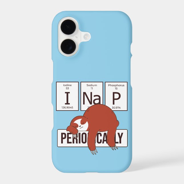 PERIODIC TABLE SLOTH I NAP PERIODICALLY  iPhone CASE (Back)