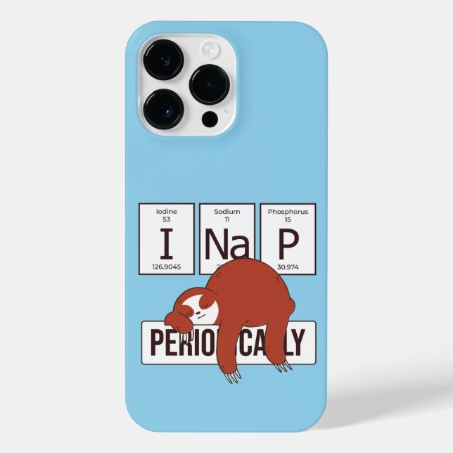 PERIODIC TABLE SLOTH I NAP PERIODICALLY  iPhone CASE (Back)