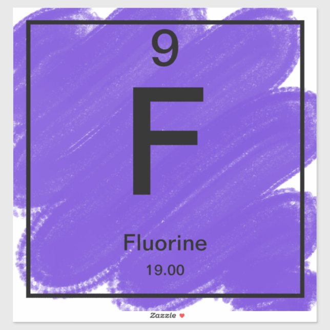 Periodic Table Sticker - Fluorine (Sheet)