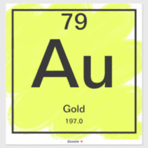Periodic Table Sticker - Gold
