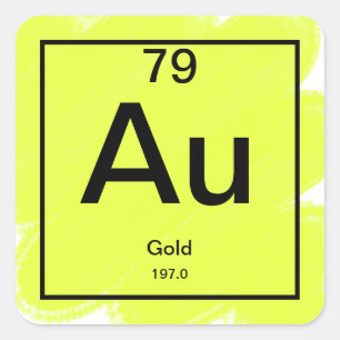 Periodic Table Sticker - Gold
