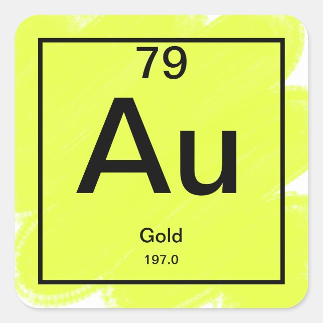 Periodic Table Sticker - Gold (Front)