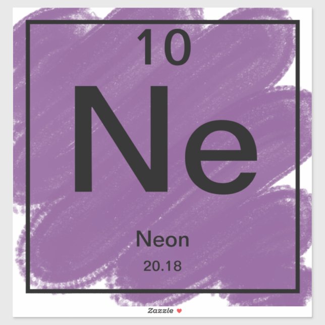 Periodic Table Sticker - Neon (Sheet)