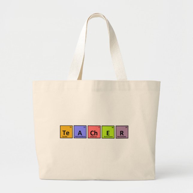 Periodic Table Teacher Appreciation Large Tote Bag (Front)