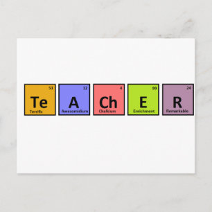 Periodic Table Teacher Appreciation Postcard