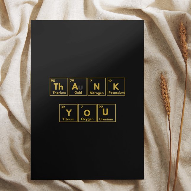 Periodic Table Thank you card (On the bed)