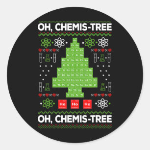 Periodic Table Tree Oh Chemistree Fun Chemistry Te Classic Round Sticker