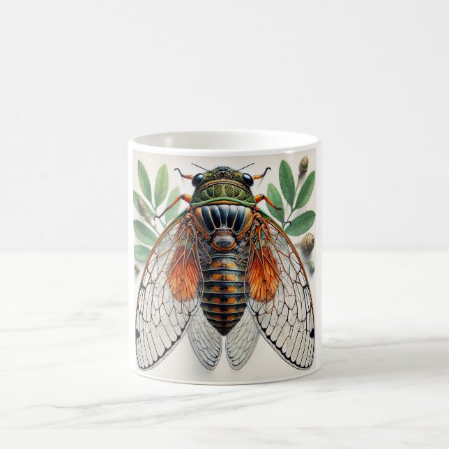 Periodical cicada 100924IREF226 - Watercolor Coffee Mug (Center)
