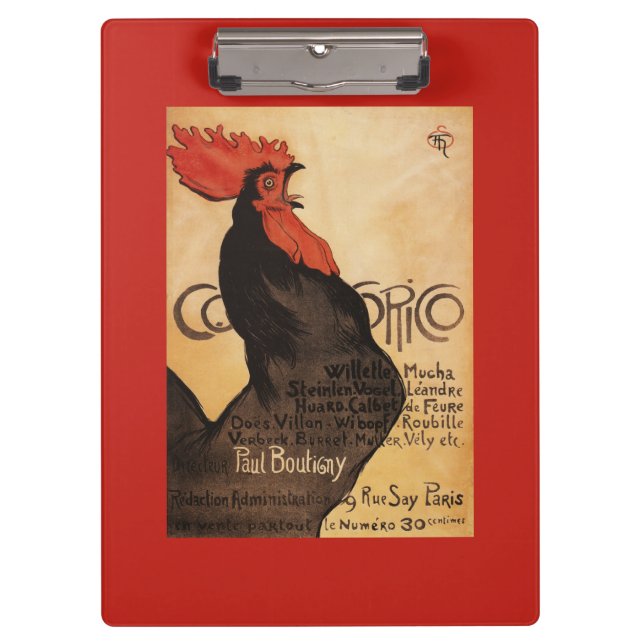 Periodical Cocorico Rooster Promotional Poster Clipboard (Front)