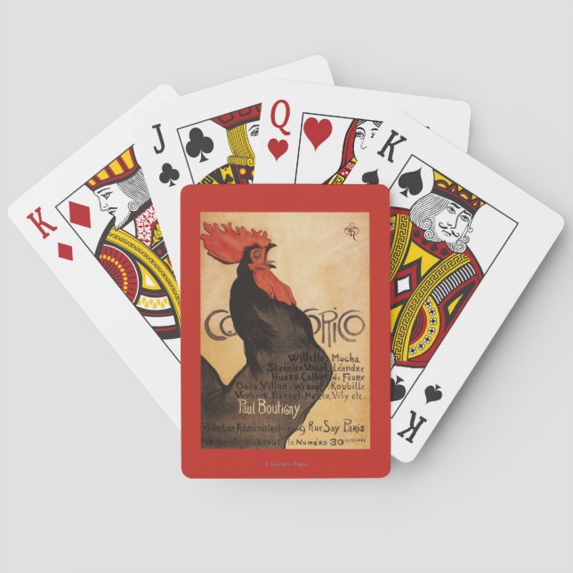 Periodical Cocorico Rooster Promotional Poster Playing Cards (Back)