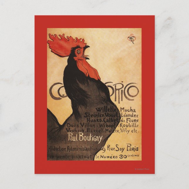 Periodical Cocorico Rooster Promotional Poster Postcard (Front)