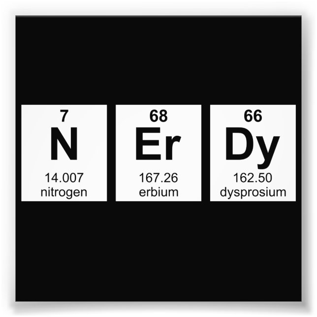 Periodically Nerdy Element Symbols Photo Print (Front)