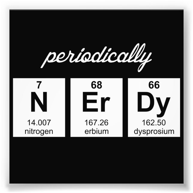 Periodically Nerdy Element Symbols Photo Print (Front)