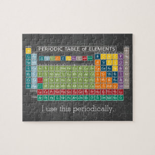 Periodically Periodic Table of Elements Chalkboard Jigsaw Puzzle