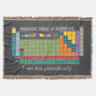 Periodically Periodic Table of Elements Chalkboard Throw Blanket
