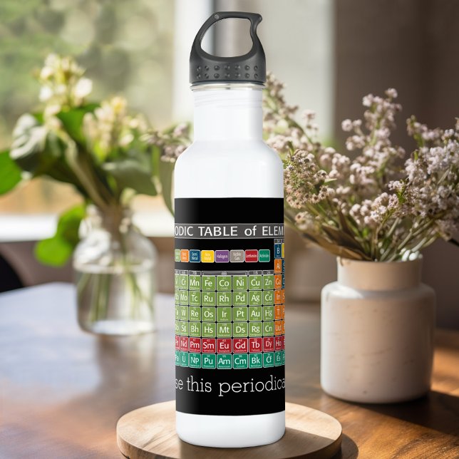 Periodically Periodic Table of Elements - Students 532 Ml Water Bottle (Personalized water bottle - periodic table of elements)