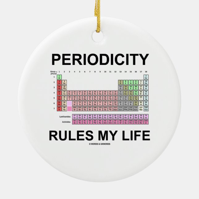 Periodicity Rules My Life (Periodic Table) Ceramic Tree Decoration (Back)