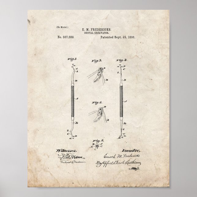 Periodontal Curette - Dental Excavator Patent - Ol Poster (Front)