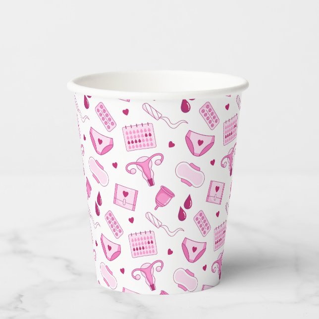 Periods Pattern Paper Cups (Front)