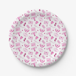 Periods Pattern Paper Plate