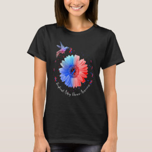 Peripheral Artery Disease Awareness Red & Blue Rib T-Shirt