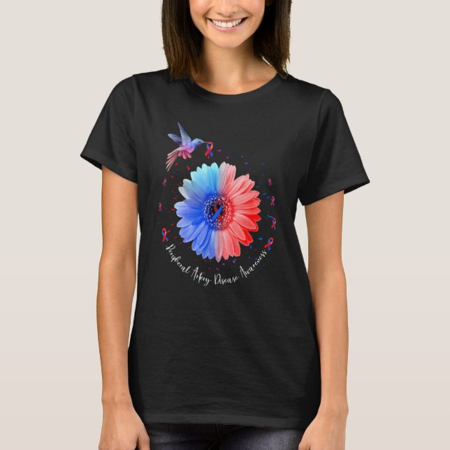 Peripheral Artery Disease Awareness Red & Blue Rib T-Shirt (Front)