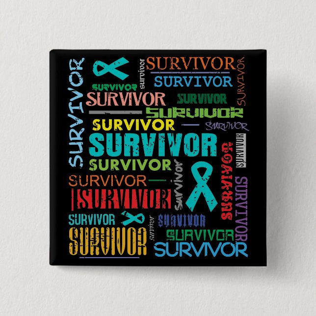 Peritoneal Cancer Survivor Collage.png 15 Cm Square Badge (Front)