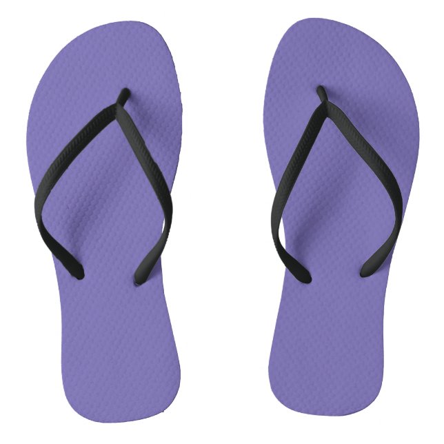 Periwinkle #756BB0, Santa Grey Flip Flops (Footbed)