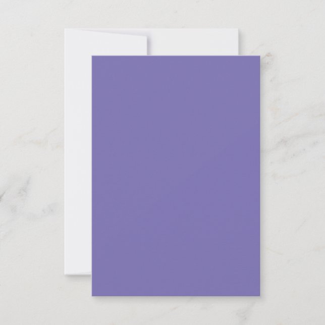 Periwinkle #756BB0, Santa Grey RSVP Card (Front)