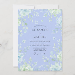 Periwinkle Airy Watercolor Wedding Invitation