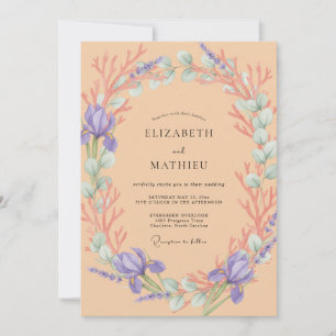 Periwinkle Amber Vine Wedding Invitation