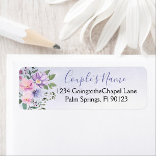 Periwinkle and Pink Watercolor Floral Wedding