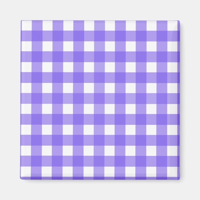 Periwinkle and white gingham magnet (Front)
