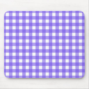 Periwinkle and white gingham mouse mat