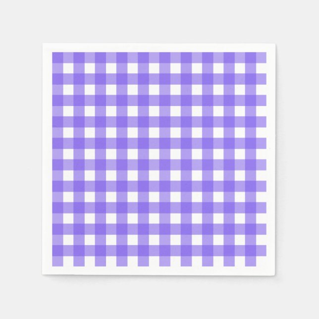 Periwinkle and white gingham napkin (Front)