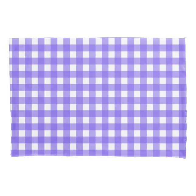 Periwinkle and white gingham pillowcase (Front)