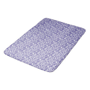 Periwinkle and white. Numbers Math. Bath Mat