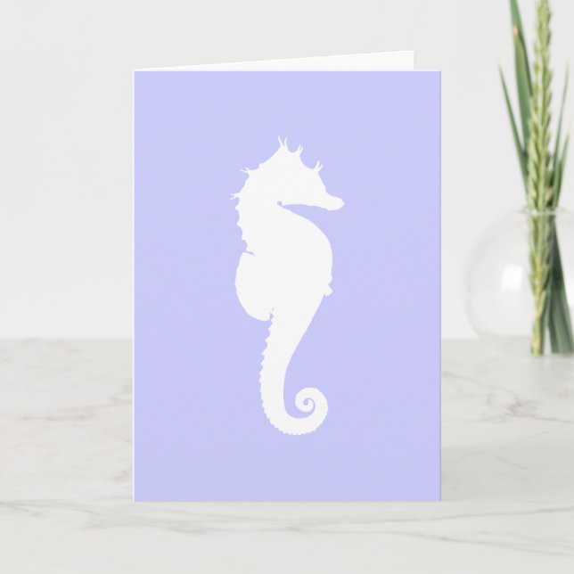 Periwinkle and White Sea Horse Card (Front)