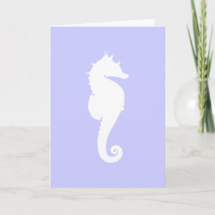 Periwinkle and White Sea Horse Card