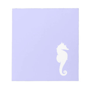Periwinkle and White Sea Horse Notepad