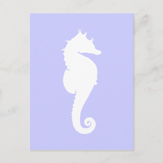 Periwinkle and White Sea Horse Postcard (Front)